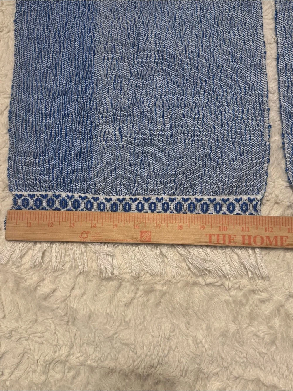 SET OF 5 Artisan Woven Boho Hand Towels - Blue & White hand made vintage